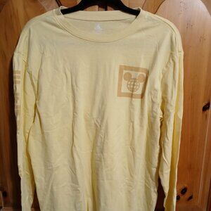 Walt Disney World Long Sleeve TShirt, Medium, Yellow, WDW Logo, Sleeve Lettering
